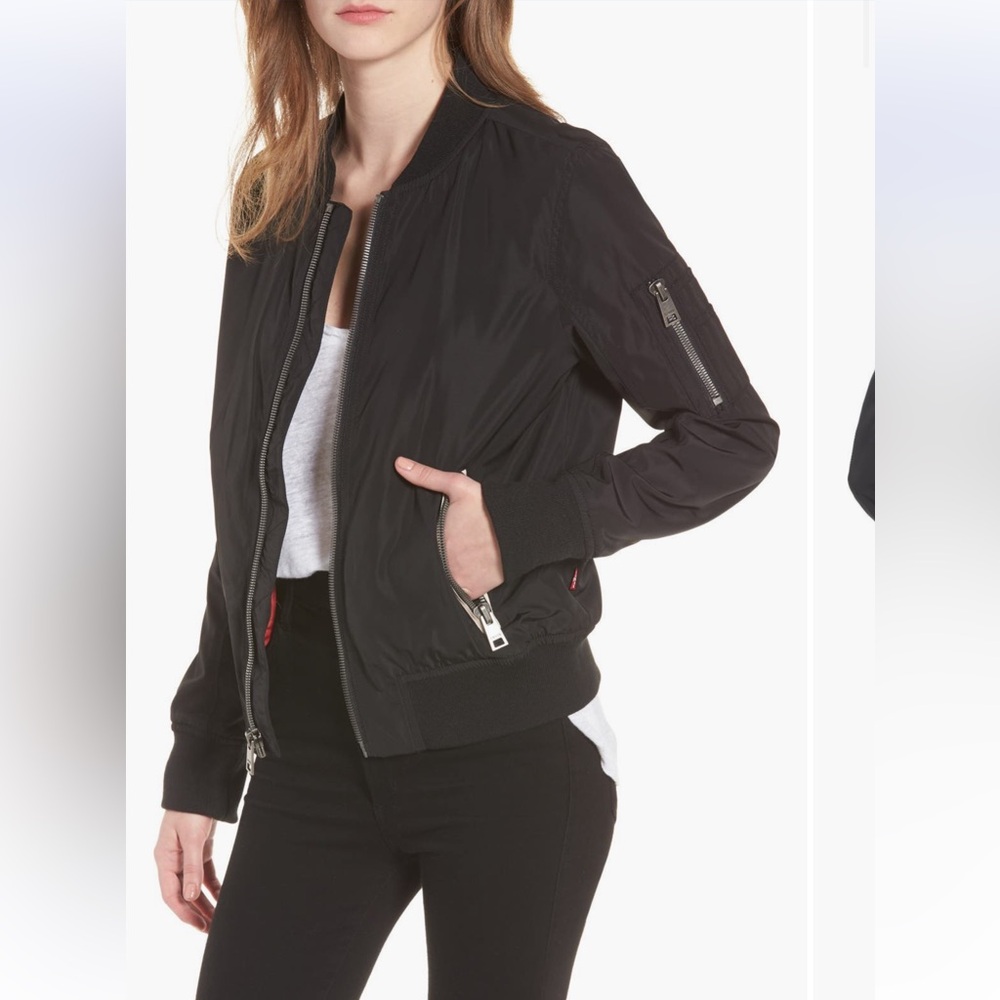 Women's Black Bomber Jacket Levi’s Satin